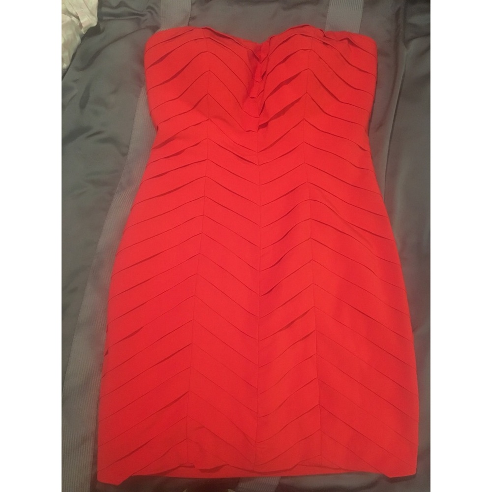 Red/Orange Strapless Dress